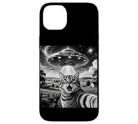 Cat Selfie With Aliens UFO Funny Cats Alien Abduction Custodia per iPhone 14 Plus