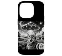 Cat Selfie With Aliens UFO Funny Cats Alien Abduction Custodia per iPhone 14 Pro