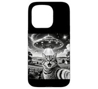 Cat Selfie With Aliens UFO Funny Cats Alien Abduction Custodia per iPhone 15 Pro