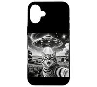 Cat Selfie With Aliens UFO Funny Cats Alien Abduction Custodia per iPhone 16 Plus
