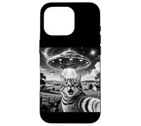 Cat Selfie With Aliens UFO Funny Cats Alien Abduction Custodia per iPhone 16 Pro