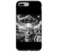 Cat Selfie With Aliens UFO Funny Cats Alien Abduction Custodia per iPhone 7 Plus/8 Plus