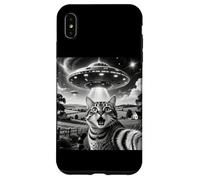 Cat Selfie With Aliens UFO Funny Cats Alien Abduction Custodia per iPhone XS Max