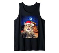 Cat Selfie with Santa, Reindeer, And Sleigh Funny Christmas Canotta