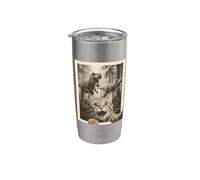 Cat Selfie with T-Rex Dinosaur Funny Cat Bicchiere termico in acciaio inox doppia parete