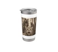 Cat Selfie with T-Rex Dinosaur Funny Cat Bicchiere termico in acciaio inox doppia parete