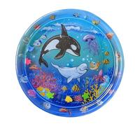 Cat Sensory Water Mat, Water Play Mat, Cool Sleeping Waterbed, Interactive Pet Toy, Leakproof Soft Cushion, for Kittens Puppies Indoor Outdoor Fun, 25.59x25.59in