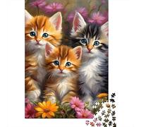 Cat Set Da 1000 Pezzi Carta Riciclata Three Kittens Puzzle Per Adulti Appassionati Di Puzzle Per Adulti Loisirs A Casa Facile Da Conservare 70x50cm/1000pcs