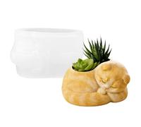 Cat Shape Flower Pot Mold - Silicone Candle Holder, Crafting Mould with Easy Release, Planter Mold with Secure Form, Molds for Home Party, Pot Molds for Cactus Holiday Farmhouse