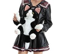 Cat Shaped Backpack - Plush Fabric Shoulders Bags, Backpack Purse | Shoulder Bag, 14.96 Inch Realistic Cats Design Soft Lightweight Zipper Backpacks Purse | a Cute Animal Backpacks for School Travel