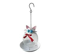 Cat Shaped Bird Feeder - Decorative Outdoor Metal Feeder For Garden & Patio | Heavy Duty Rustproof Hanging Design | Attracts Wild Birds, Adds Whimsical Charm To Your Yard
