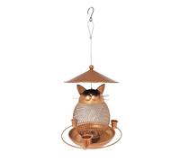 Cat-Shaped Bird Feeder, Leak-Proof Food Dispenser, 7.87x8.66 inches Squirrel-Proof Bait Container for Hummingbirds, Robins, Pet Bird Accessories, Sparrows Gardens and Patios