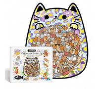 Cat Shaped Wooden Puzzle 135 Piece Jigsaw for Adults with Display Stand