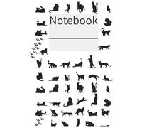 Cat Silhouettes Notebook: Lined Journal with Cute Black Cat Patterns - 6x9", 100 Pages