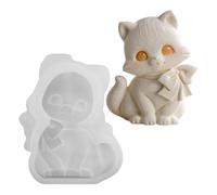 Cat Silicone Mold | 3D Cute Bow Tie Kitty Resin Soap Candle Casting Mold 7,3 × 2,5 × 9,3 cm Food Grade Flessibile DIY Craft Tool For Soy Wax Epoxy Chocolate Handmade Gift | Home Decor Art Making Hobby