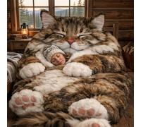 Cat Sleeping Bag for Adults,Adorable Cat Envelope Sleeping Bag, Washable Sleep Bags Plush Warm Blanket for Camping,Sleepovers & Home Lounging (E)