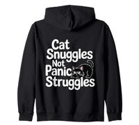 Cat Snuggles Not Panic Struggles Anxiety Felpa con Cappuccio