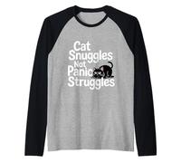 Cat Snuggles Not Panic Struggles Anxiety Maglia con Maniche Raglan
