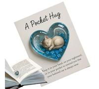 Cat Souvenir - Heart Shape Inspirational Cards | Positive Heart-Shaped Cute Cat Cards, Motivational And Incoraggiamento Keepsakes For Women, Teens, Family, Natale, Holiday, Oro Everyday Inspiration