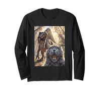 Cat Spinosaurus Mirabilis Dinosaur Selfie Graphic Maglia a Manica