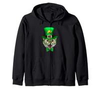 Cat St Patricks Day Leprechaun Costume Funny Shamrock Felpa con Cappuccio