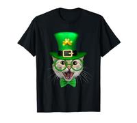 Cat St Patricks Day Leprechaun Costume Funny Shamrock Maglietta