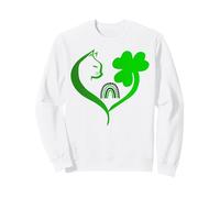Cat St Patricks Funny Cattrick Irish Cat Shamrock Clover Felpa