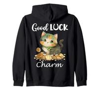 Cat St Patricks Funny Irish Lucky Cat St Paddys Good Charm Felpa con Cappuccio