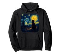 Cat Starry Funny Night Cat Lover Van Gogh Cat Mom Cat Dad Felpa con Cappuccio