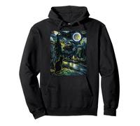 Cat Starry Night - Van Gogh Inspired Tee for Cat Lover Felpa con Cappuccio