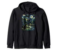 Cat Starry Night - Van Gogh Inspired Tee for Cat Lover Felpa con Cappuccio