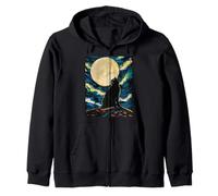 Cat Starry Night - Van Gogh Inspired Tee for Cat Lover Felpa con Cappuccio