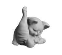 Cat Statue, Desktop Animal Figurine, 2.2x1.93x2.17 Inches Realistic Table Sculpture, Lifelike Decorative Accent, for Nightstand Dressing Table Desk Window Sill Bookshelf Cabinet Bedside Shelf Use