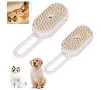 Cat Steam Brush, Cat Brushes for Indoor Cats, 2025 New Steam Cat Brush, 3 In 1 Water Brush Spa for Cats Dogs, Convenient Hair Removal and Easy Collection (2*White)