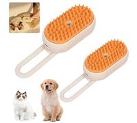 Cat Steam Brush, Cat Brushes for Indoor Cats, 2025 New Steam Cat Brush, 3 In 1 Water Brush Spa for Cats Dogs, Convenient Hair Removal and Easy Collection (2*Khaki)