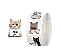 Cat Sticker Roll - 2.36x2.36x1.1in Roll Dimension, Paper Strong, Cute Cartoon Cats with Peel-and-Stick Ease | Creative Choice for Classroom Use andReward Charts andPersonalized Packaging