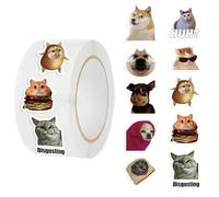 Cat Stickers - 500 Sheet/Roll Cat Cartoon Stickers, Aesthetic Skateboard Decoration | For Classroom School Office Journaling, Scrapbook Notebook Laptop Waterbottle Workbook Skateboard