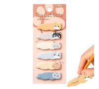 Cat Sticky Notes, Cartoon Paper Marker Pads, 5,71 x 2,36 Inches Adhesive Memo with Smooth Writing Layer, Colorful Offices Paper Tabs, Study Gear with Playful Style, Message Reminders for