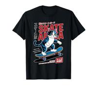 Cat Streetwear Cool Skateboarding Design Estetico Maglietta