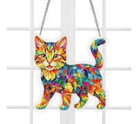 Cat Suncatcher Puzzle - DIY Acrylic Window Decor | Colorful Ornament