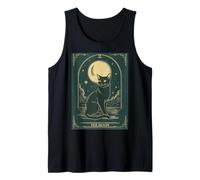 Cat Tarot Card - The Moon Vintage Style Tee Canotta