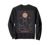 Cat Tarot Card - The Moon Vintage Style Tee Felpa