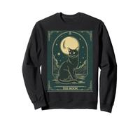 Cat Tarot Card - The Moon Vintage Style Tee Felpa