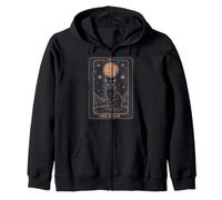Cat Tarot Card - The Moon Vintage Style Tee Felpa con Cappuccio