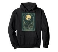 Cat Tarot Card - The Moon Vintage Style Tee Felpa con Cappuccio