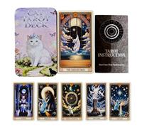 Cat Tarot Cards, 78 Card Deck, Collectible Divination Game, Illustrated Set
