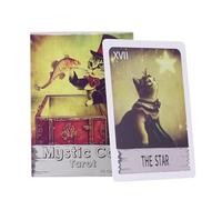 Cat Tarot Cards, 78PCS Tarot Cards, Fortune Telling Game, English Board Games, Cat-Themed Tarot Cards, Divination Card, Enchanting Mystic Cat Tarot Cards for Fortune Telling and Games