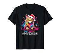 Cat-Tastic Holiday - Simpatico Gatto Natalizio con Gattino Maglietta