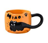 Cat Tea Cup - Stackable Breakfast Mug | Cute Decorative Ceramic Coffee Mug | Cartoon Drinking Dinnerware For Kitchen, Women, Girls, Mom, Dad, Cat Lovers, Gift, Home, Office