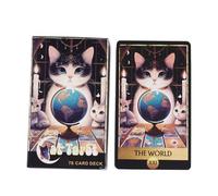 Cat Themed Oracle Deck, 78-Card Tarocchi Divinazione Set con carta rivestita, 10,3 x 6 cm Portatile Pocket Size Tarocchi Cards for Fate Reading Games and Spiritual Guidance on The Go